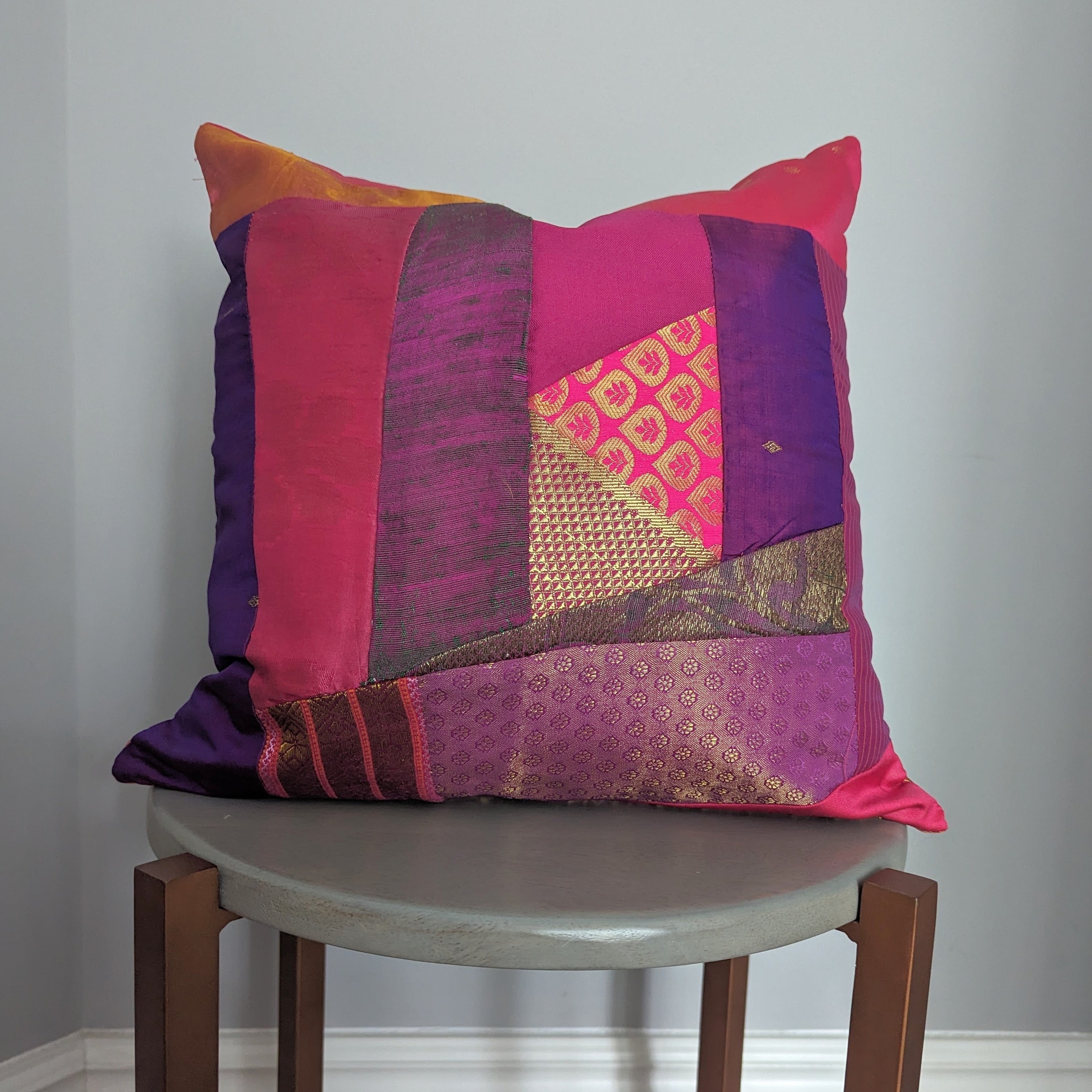 Upcycled Patchwork Sari Cushion 35 x 35cm – Pri Pri